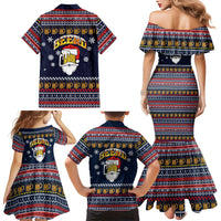 Santa Beerd Christmas Family Matching Mermaid Dress and Hawaiian Shirt Xmas Holiday Patterns - Wonder Print Shop