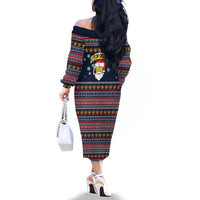 Santa Beerd Christmas Family Matching Off The Shoulder Long Sleeve Dress and Hawaiian Shirt Xmas Holiday Patterns - undefined