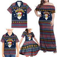 Santa Beerd Christmas Family Matching Off Shoulder Maxi Dress and Hawaiian Shirt Xmas Holiday Patterns - Wonder Print Shop