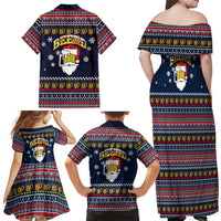Santa Beerd Christmas Family Matching Off Shoulder Maxi Dress and Hawaiian Shirt Xmas Holiday Patterns - Wonder Print Shop