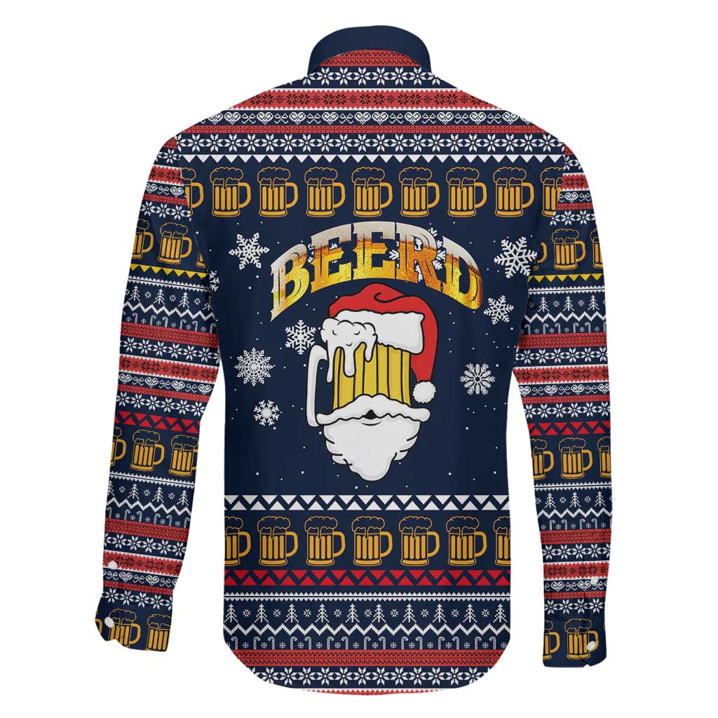 Santa Beerd Christmas Family Matching Off Shoulder Short Dress and Hawaiian Shirt Xmas Holiday Patterns - Wonder Print Shop