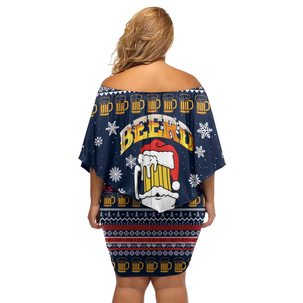 Santa Beerd Christmas Family Matching Off Shoulder Short Dress and Hawaiian Shirt Xmas Holiday Patterns - Wonder Print Shop