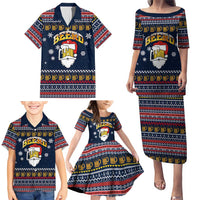 Santa Beerd Christmas Family Matching Puletasi and Hawaiian Shirt Xmas Holiday Patterns - Wonder Print Shop