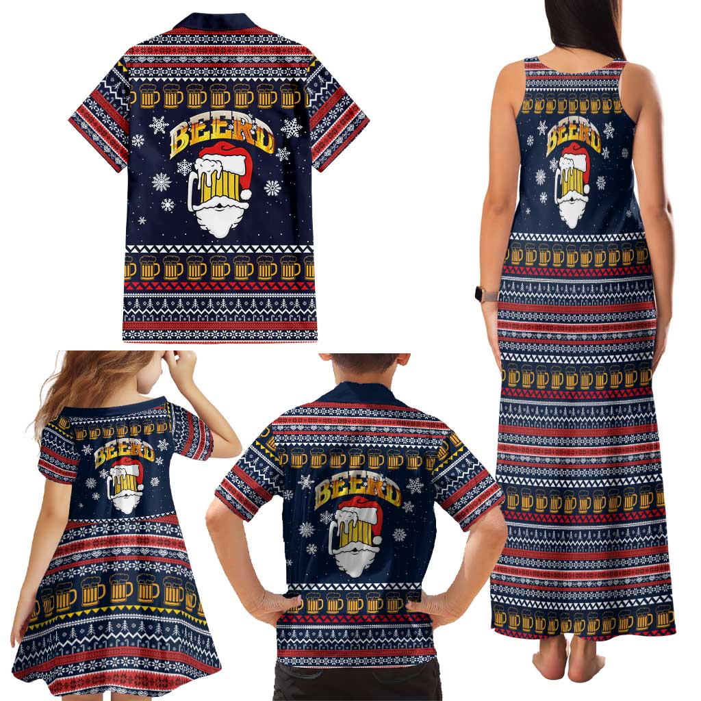 Santa Beerd Christmas Family Matching Tank Maxi Dress and Hawaiian Shirt Xmas Holiday Patterns - Wonder Print Shop