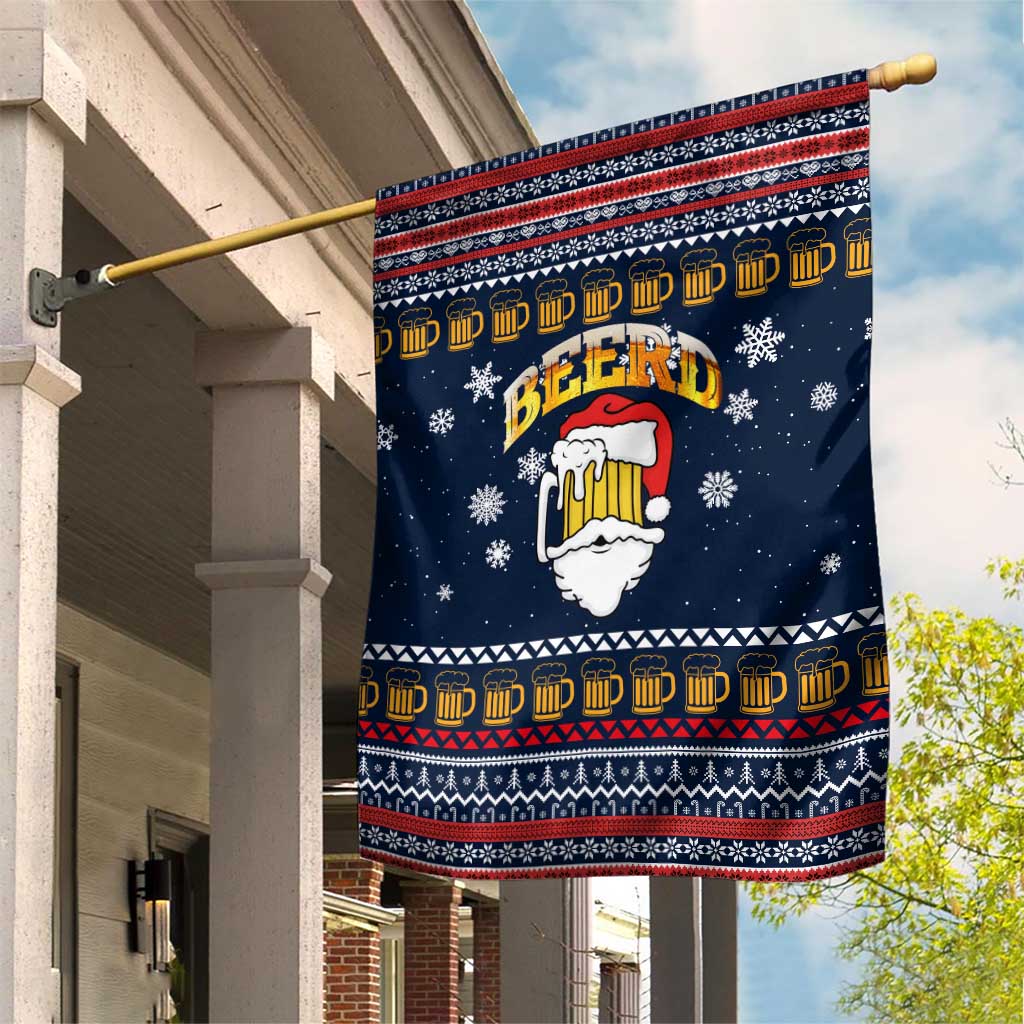 Santa Beerd Christmas Garden Flag Xmas Holiday Patterns - Wonder Print Shop