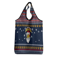 Santa Beerd Christmas Grocery Bag Xmas Holiday Patterns - Wonder Print Shop