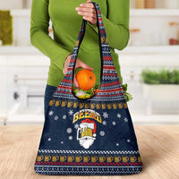 Santa Beerd Christmas Grocery Bag Xmas Holiday Patterns - Wonder Print Shop