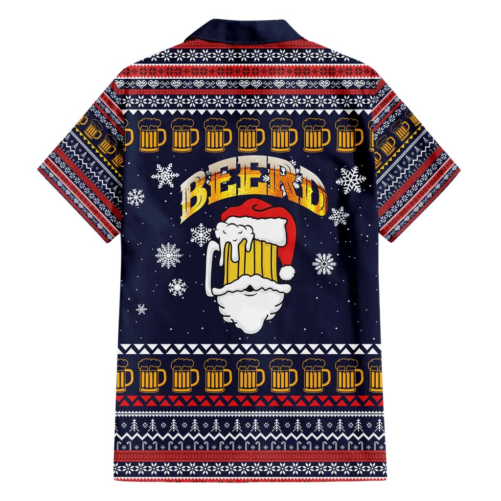 Santa Beerd Christmas Hawaiian Shirt Xmas Holiday Patterns - Wonder Print Shop