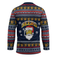 Santa Beerd Christmas Hockey Jersey Xmas Holiday Patterns - Wonder Print Shop