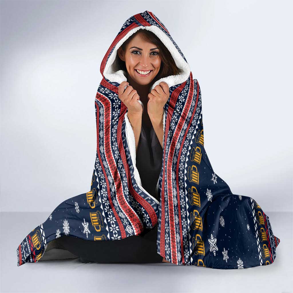 Santa Beerd Christmas Hooded Blanket Xmas Holiday Patterns - Wonder Print Shop