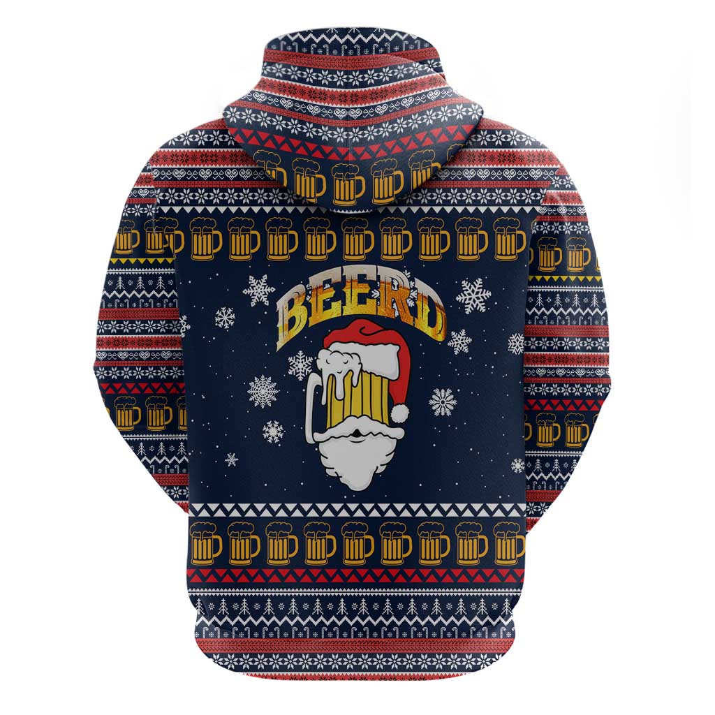 Santa Beerd Christmas Hoodie Xmas Holiday Patterns - Wonder Print Shop