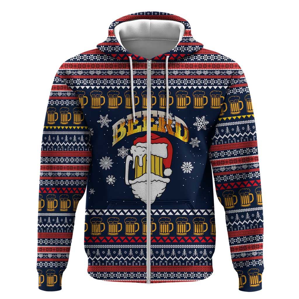 Santa Beerd Christmas Hoodie Xmas Holiday Patterns - Wonder Print Shop