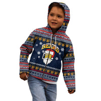 Santa Beerd Christmas Kid Hoodie Xmas Holiday Patterns - Wonder Print Shop