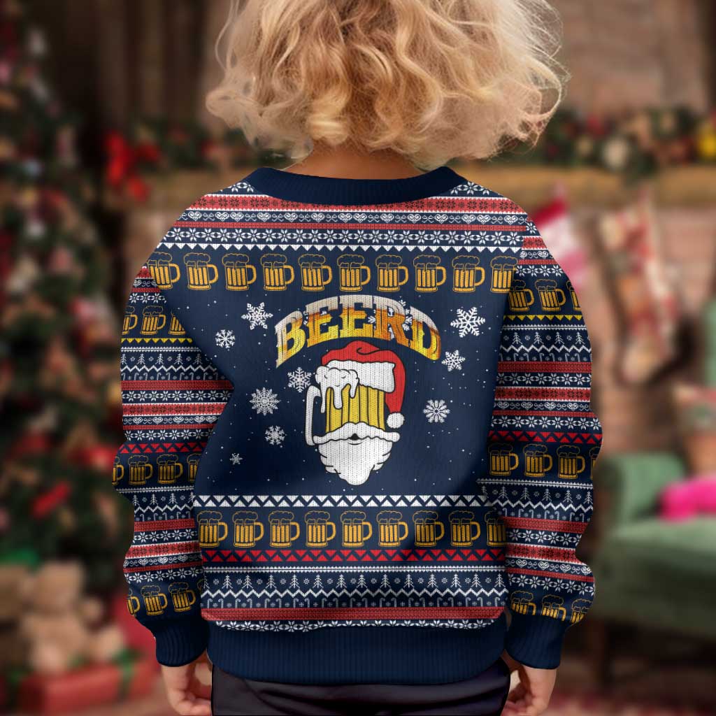 Santa Beerd Christmas Kid Ugly Christmas Sweater Xmas Holiday Patterns - Wonder Print Shop