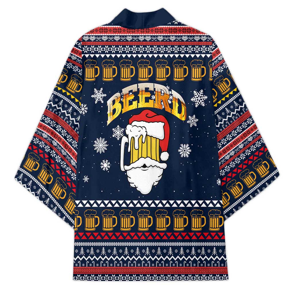 Santa Beerd Christmas Kimono Xmas Holiday Patterns - Wonder Print Shop