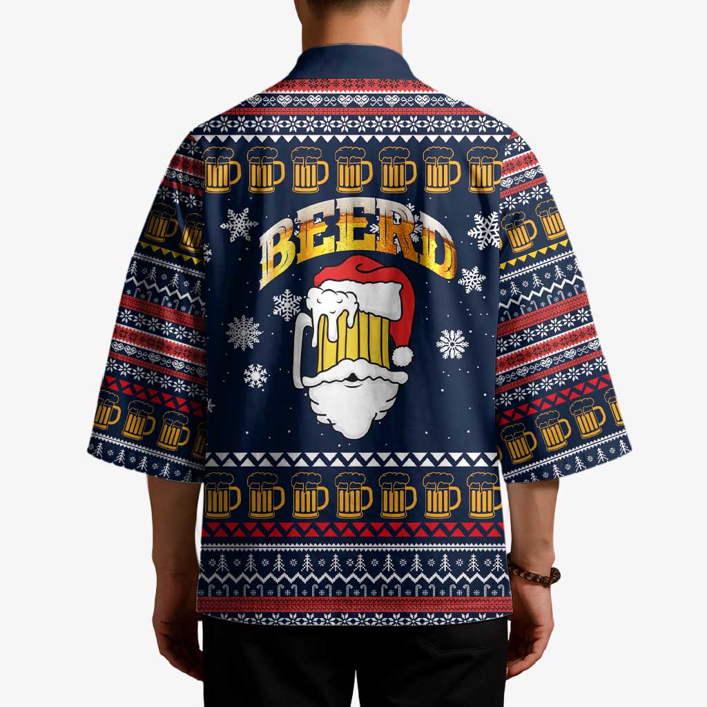Santa Beerd Christmas Kimono Xmas Holiday Patterns - Wonder Print Shop