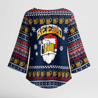 Santa Beerd Christmas Kimono Sleeve Blouse Xmas Holiday Patterns - Wonder Print Shop