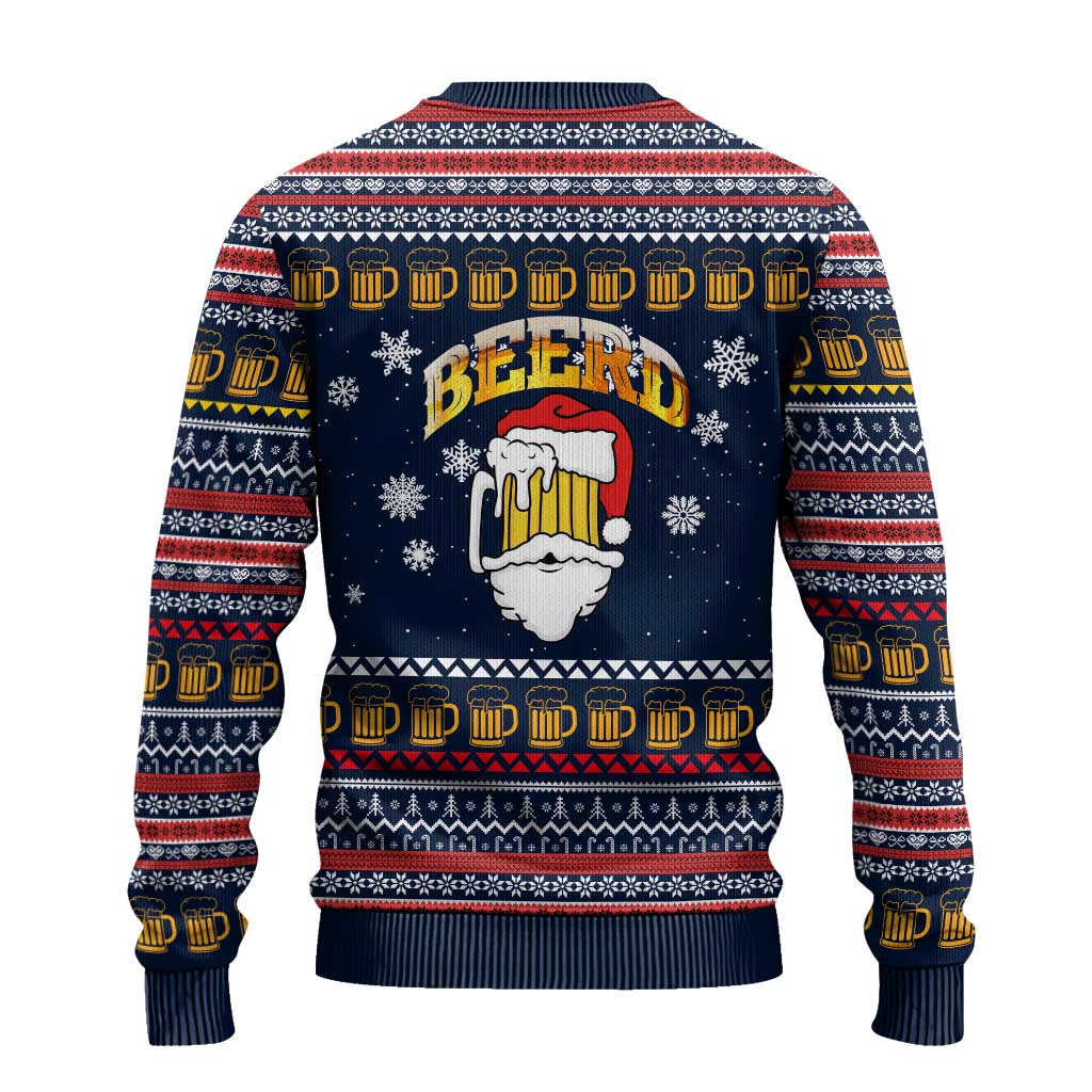 Santa Beerd Christmas Ugly Christmas Sweater Xmas Holiday Patterns - Wonder Print Shop