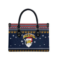 Santa Beerd Christmas Leather Bag Xmas Holiday Patterns - Wonder Print Shop