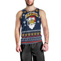 Santa Beerd Christmas Men Tank Top Xmas Holiday Patterns - Wonder Print Shop