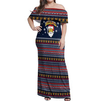 Santa Beerd Christmas Off Shoulder Maxi Dress Xmas Holiday Patterns - Wonder Print Shop