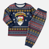Santa Beerd Christmas Pajama Set Xmas Holiday Patterns - Wonder Print Shop
