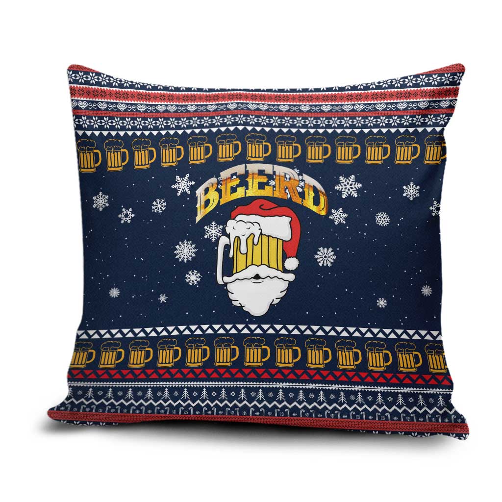 Santa Beerd Christmas Pillow Cover Xmas Holiday Patterns - Wonder Print Shop