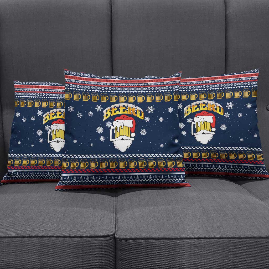 Santa Beerd Christmas Pillow Cover Xmas Holiday Patterns - Wonder Print Shop
