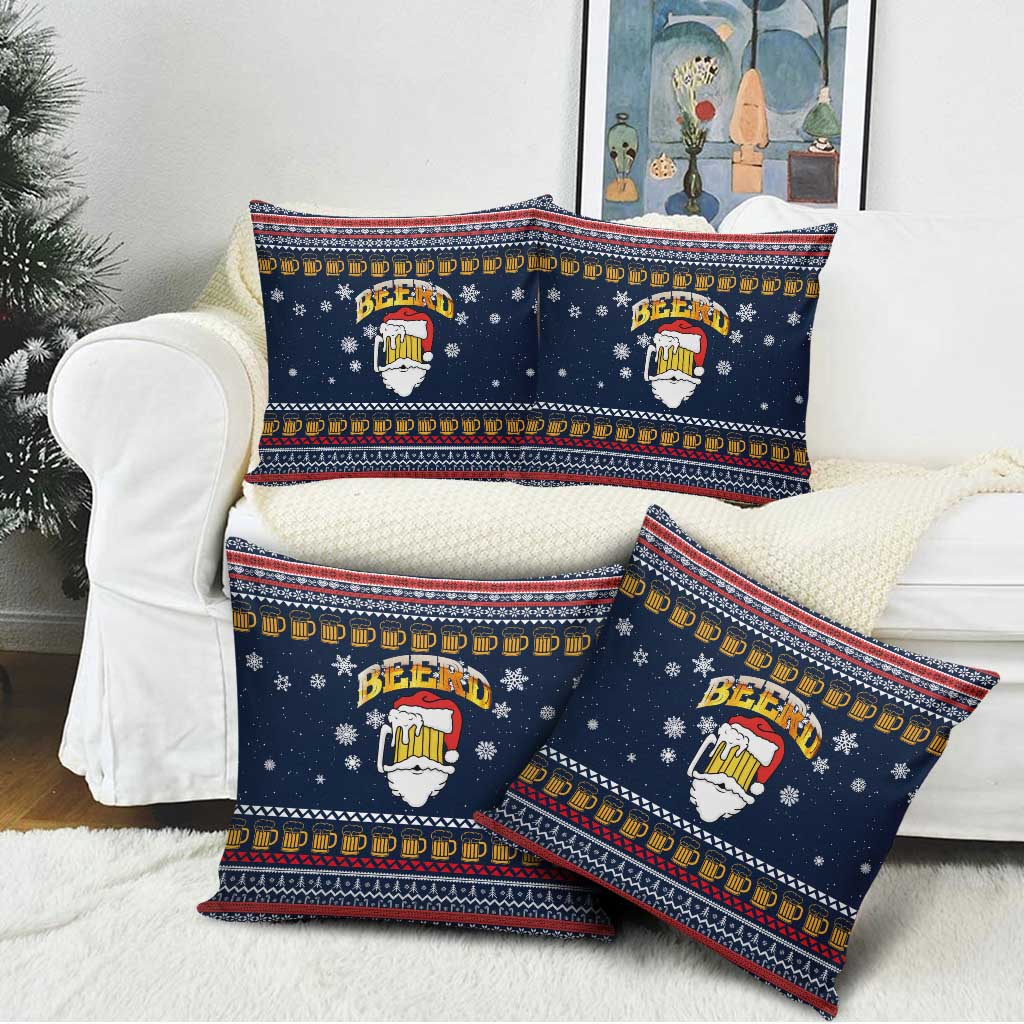 Santa Beerd Christmas Pillow Cover Xmas Holiday Patterns - Wonder Print Shop