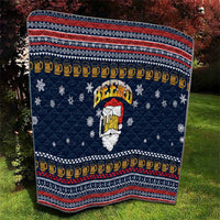Santa Beerd Christmas Quilt Xmas Holiday Patterns - Wonder Print Shop