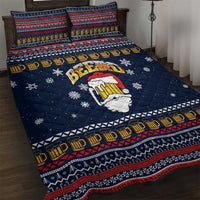 Santa Beerd Christmas Quilt Bed Set Xmas Holiday Patterns - Wonder Print Shop