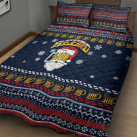 Santa Beerd Christmas Quilt Bed Set Xmas Holiday Patterns - Wonder Print Shop