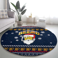 Santa Beerd Christmas Round Carpet Xmas Holiday Patterns - Wonder Print Shop