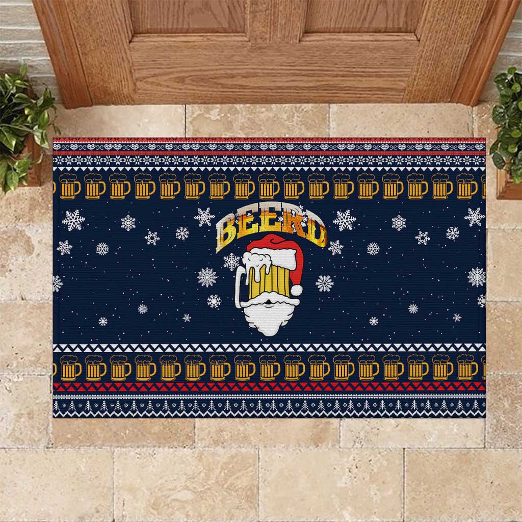 Santa Beerd Christmas Rubber Doormat Xmas Holiday Patterns - Wonder Print Shop
