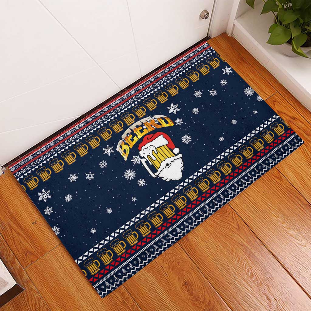 Santa Beerd Christmas Rubber Doormat Xmas Holiday Patterns - Wonder Print Shop