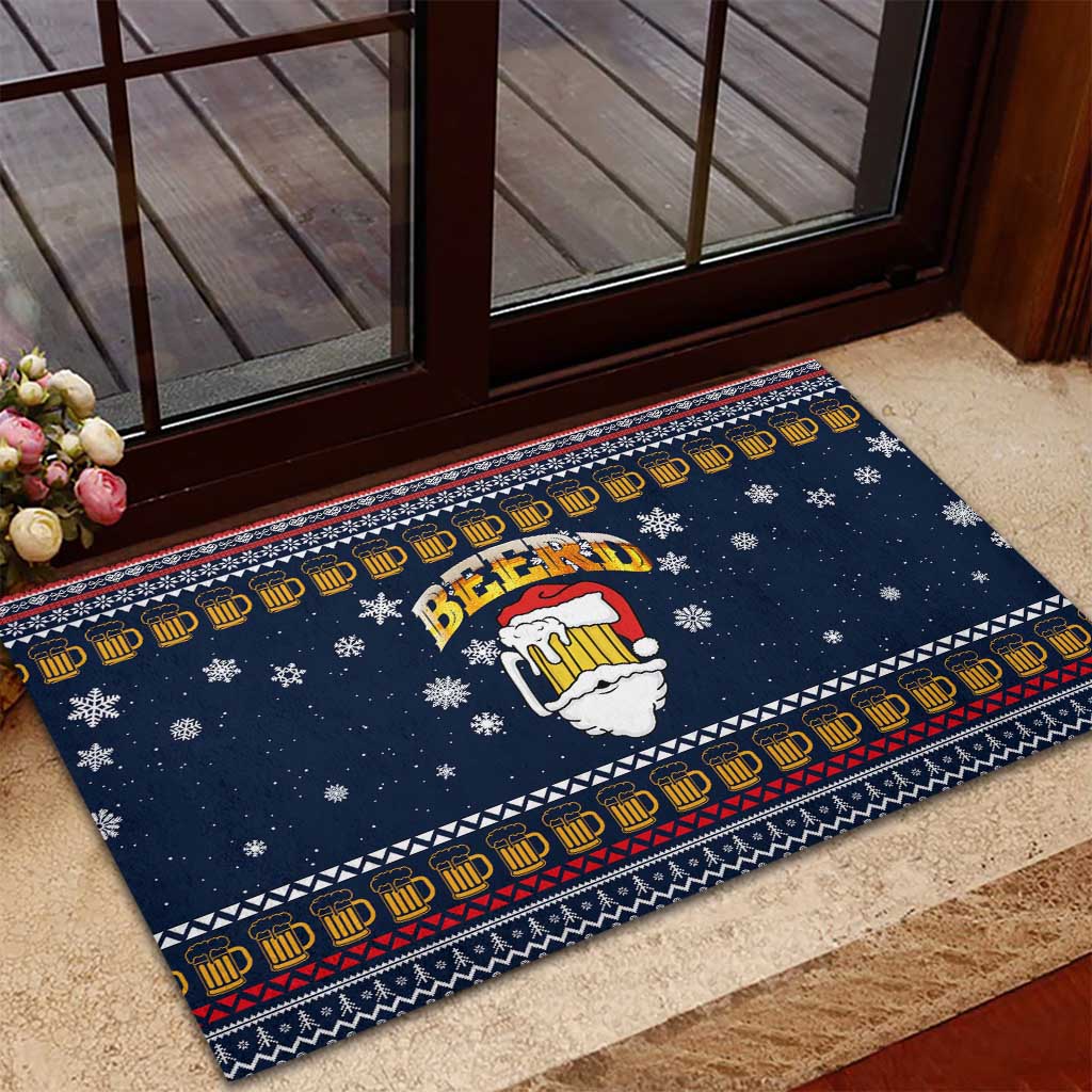 Santa Beerd Christmas Rubber Doormat Xmas Holiday Patterns - Wonder Print Shop