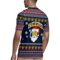 Santa Beerd Christmas Rugby Jersey Xmas Holiday Patterns - Wonder Print Shop