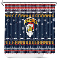Santa Beerd Christmas Shower Curtain Xmas Holiday Patterns - Wonder Print Shop