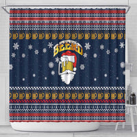Santa Beerd Christmas Shower Curtain Xmas Holiday Patterns - Wonder Print Shop