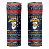 Santa Beerd Christmas Skinny Tumbler Xmas Holiday Patterns - Wonder Print Shop