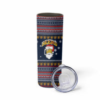 Santa Beerd Christmas Skinny Tumbler Xmas Holiday Patterns - Wonder Print Shop