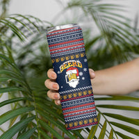 Santa Beerd Christmas Skinny Tumbler Xmas Holiday Patterns - Wonder Print Shop