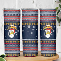 Santa Beerd Christmas Skinny Tumbler Xmas Holiday Patterns - Wonder Print Shop