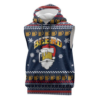 Santa Beerd Christmas Sleeveless Hoodie Xmas Holiday Patterns - Wonder Print Shop