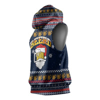 Santa Beerd Christmas Sleeveless Hoodie Xmas Holiday Patterns - Wonder Print Shop