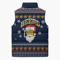 Santa Beerd Christmas Sleeveless Puffer Jacket Xmas Holiday Patterns - Wonder Print Shop