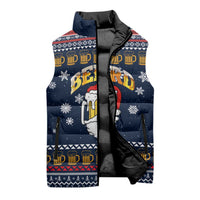 Santa Beerd Christmas Sleeveless Puffer Jacket Xmas Holiday Patterns - Wonder Print Shop
