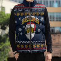 Santa Beerd Christmas Sleeveless Puffer Jacket Xmas Holiday Patterns - Wonder Print Shop