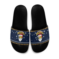 Santa Beerd Christmas Slide Sandals Xmas Holiday Patterns - Wonder Print Shop