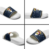 Santa Beerd Christmas Slide Sandals Xmas Holiday Patterns - Wonder Print Shop